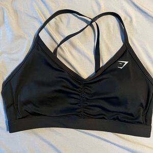 Like New Black Gymshark Ruched Sports Bra